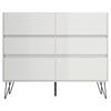 SIDEBOARD Posseik Industrial 120/93,6/42 cm 6 Schublade(n)  - Elfenbein/Weiß Hochglanz, Design, Holzwerkstoff/Metall (120/93,6/42cm) - P & B