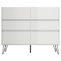 SIDEBOARD Posseik Industrial 120/93,6/42 cm 6 Schublade(n)  - Elfenbein/Weiß Hochglanz, Design, Holzwerkstoff/Metall (120/93,6/42cm) - P & B