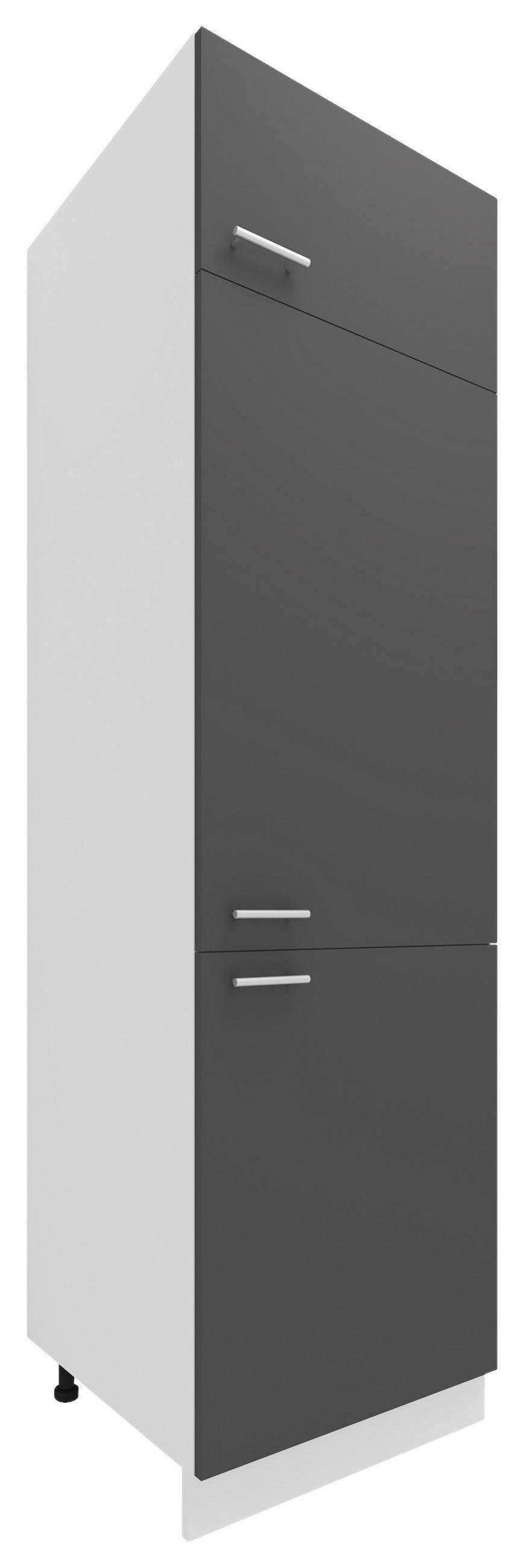 HOCHSCHRANK Anthrazit - Anthrazit/Alufarben, KONVENTIONELL, Holzwerkstoff/Kunststoff (60/207/57cm) - MID.YOU