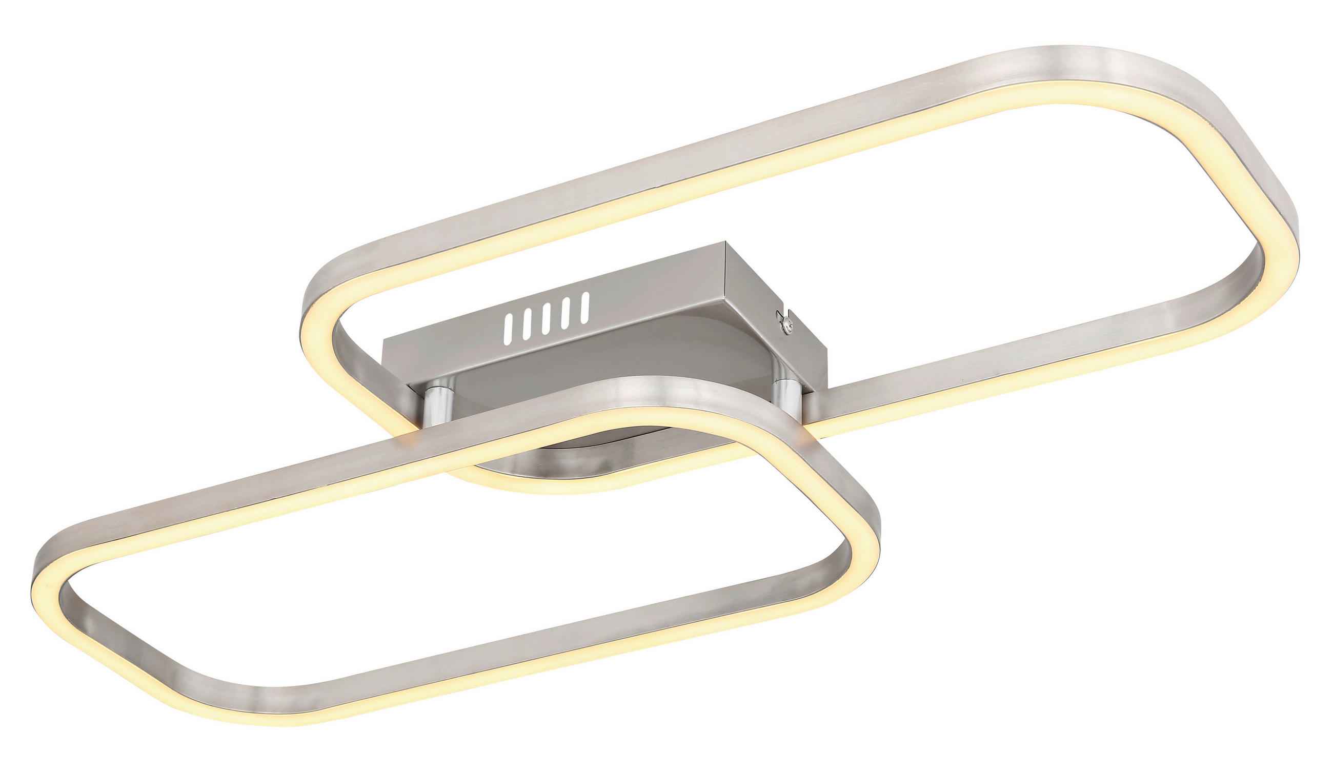 LED SVJETILJKA STROPNA  - boje nikla/opalna, Design, metal/plastika (62,6/30,6/6cm)