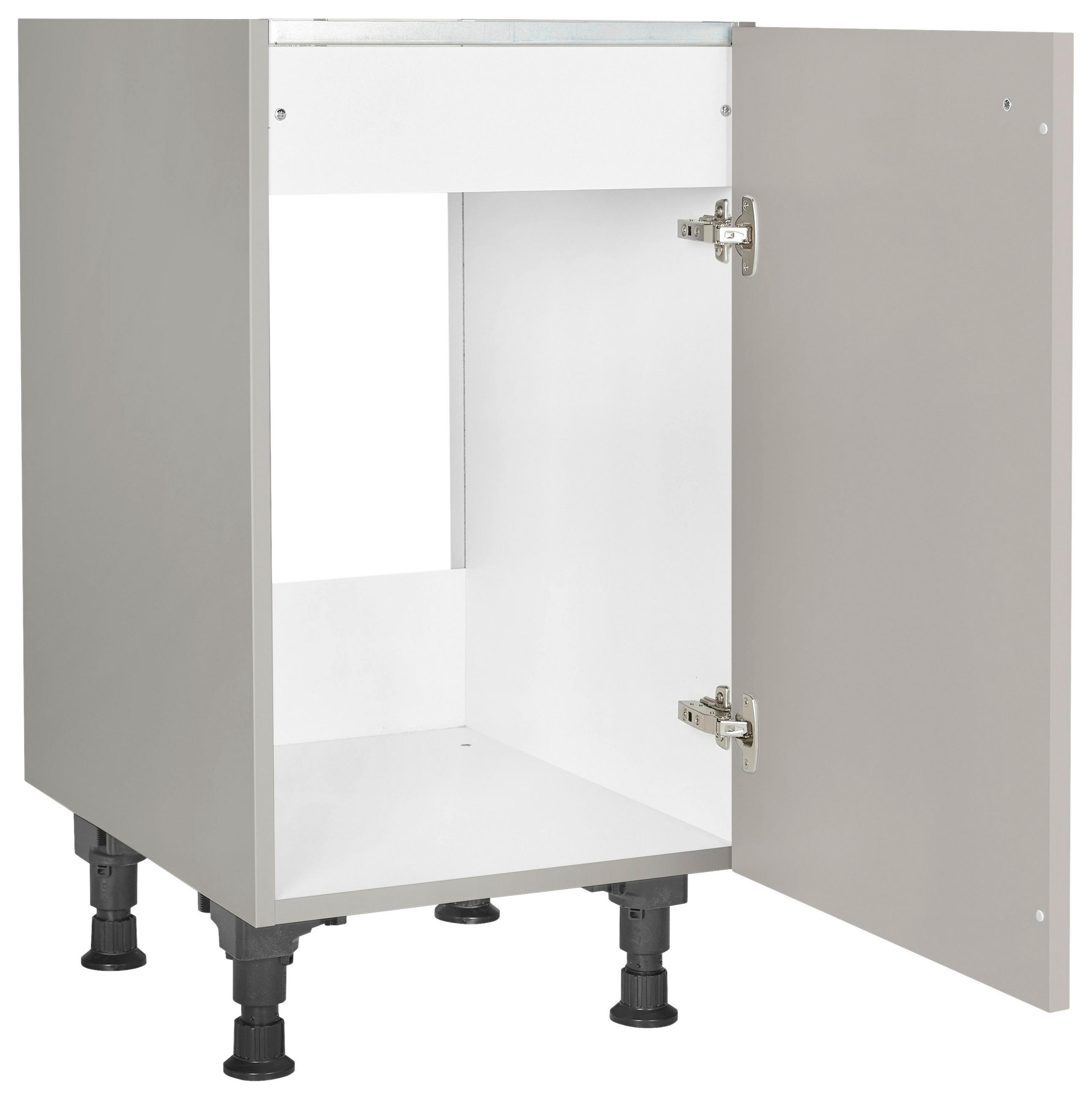 SPÜLENUNTERSCHRANK 45/87/56 cm  in Grau  - Schwarz/Grau, MODERN, Holzwerkstoff/Metall (45/87/56cm) - Nobilia