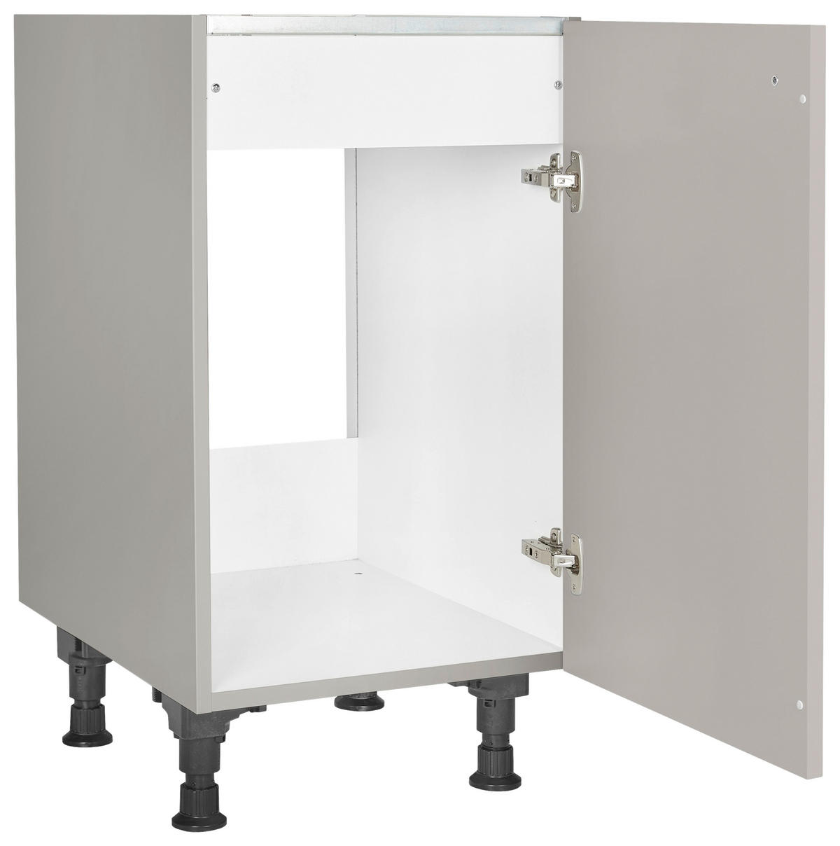 SPÜLENUNTERSCHRANK 45/87/56 cm  in Grau  - Schwarz/Grau, MODERN, Holzwerkstoff/Metall (45/87/56cm) - Nobilia