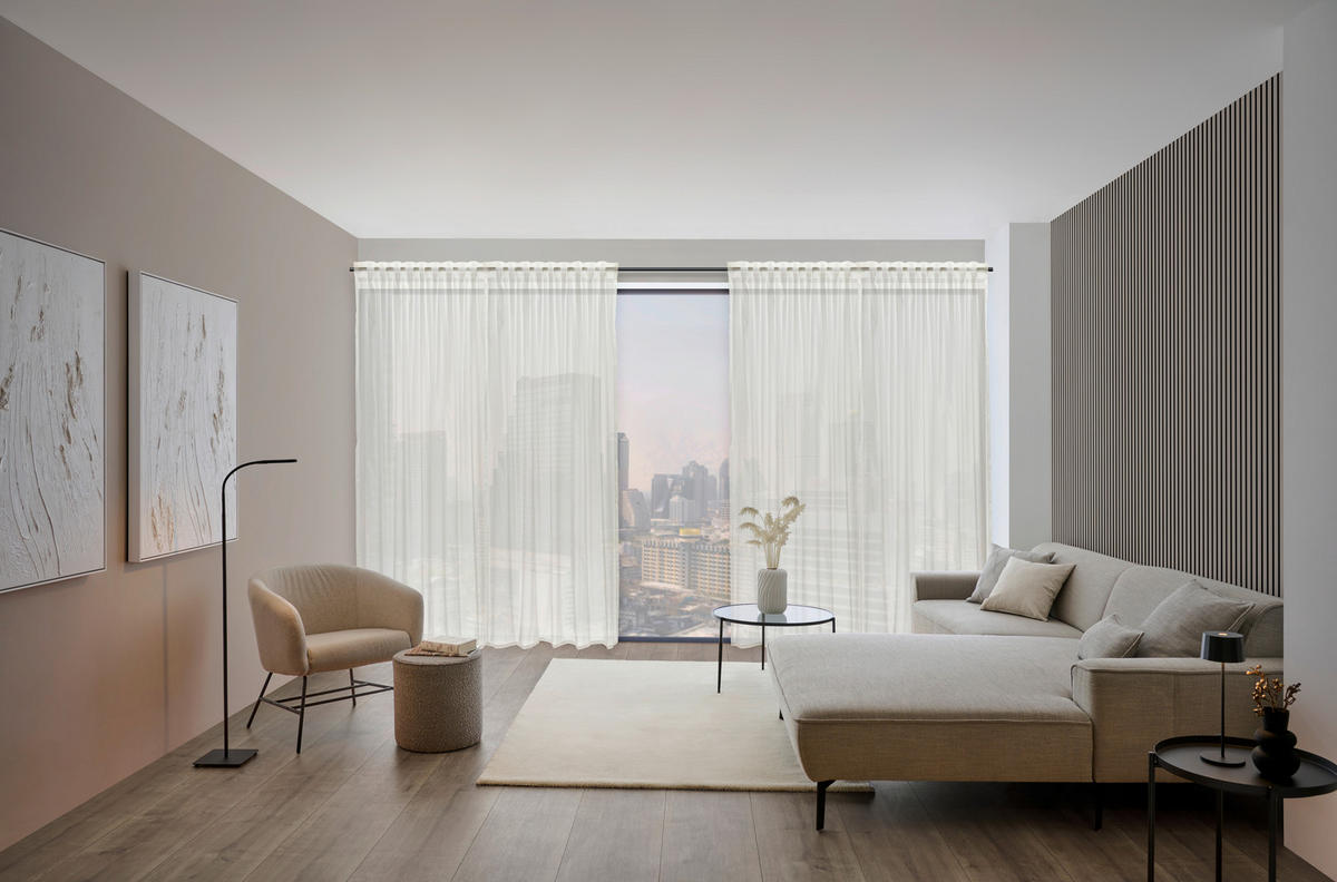 FERTIGVORHANG  halbtransparent  140/245 cm   - Weiß, KONVENTIONELL, Textil (140/245cm) - Dieter Knoll
