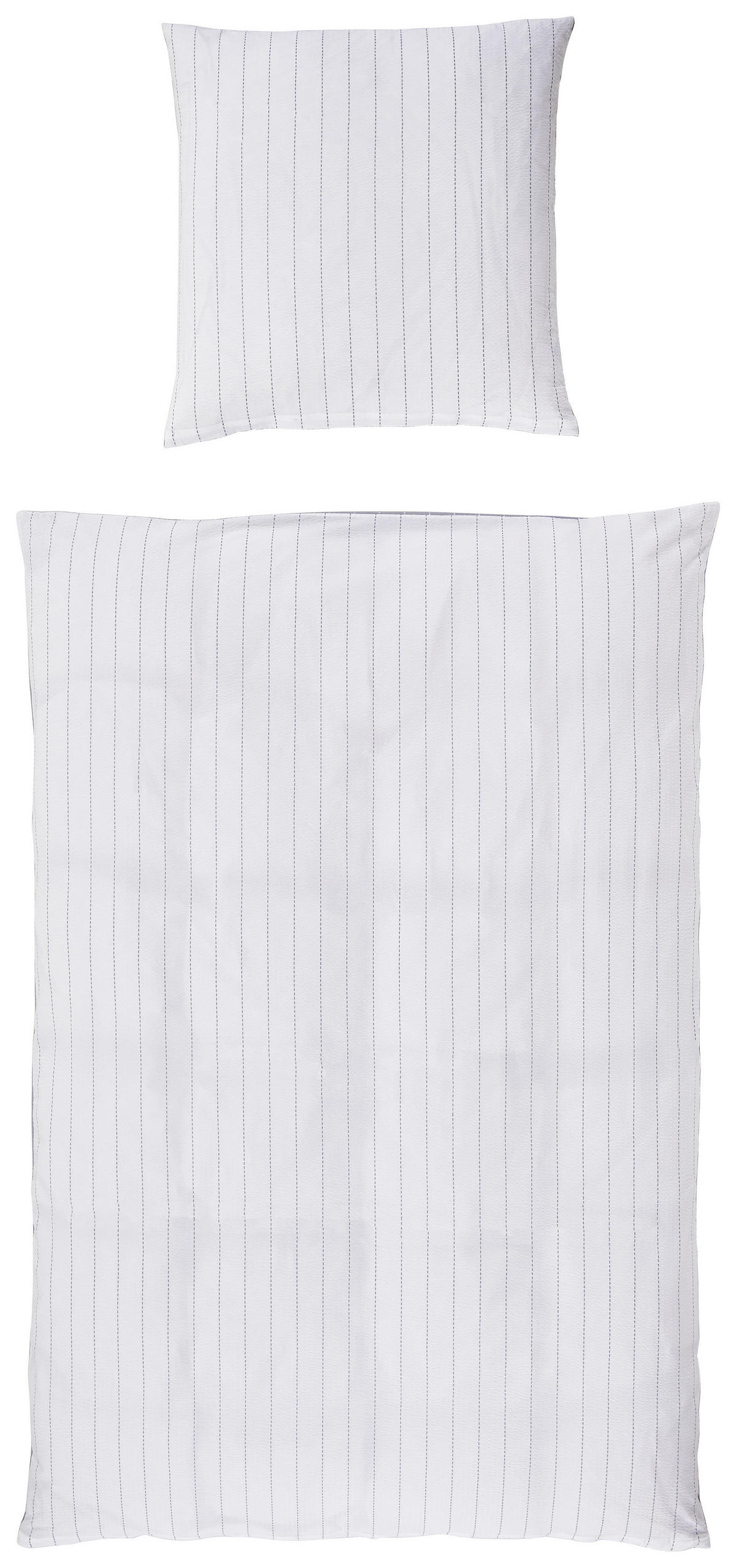 WENDEBETTWÄSCHE TANGO Seersucker 155/220 cm  - Silberfarben, KONVENTIONELL, Textil (155/220cm) - Janine