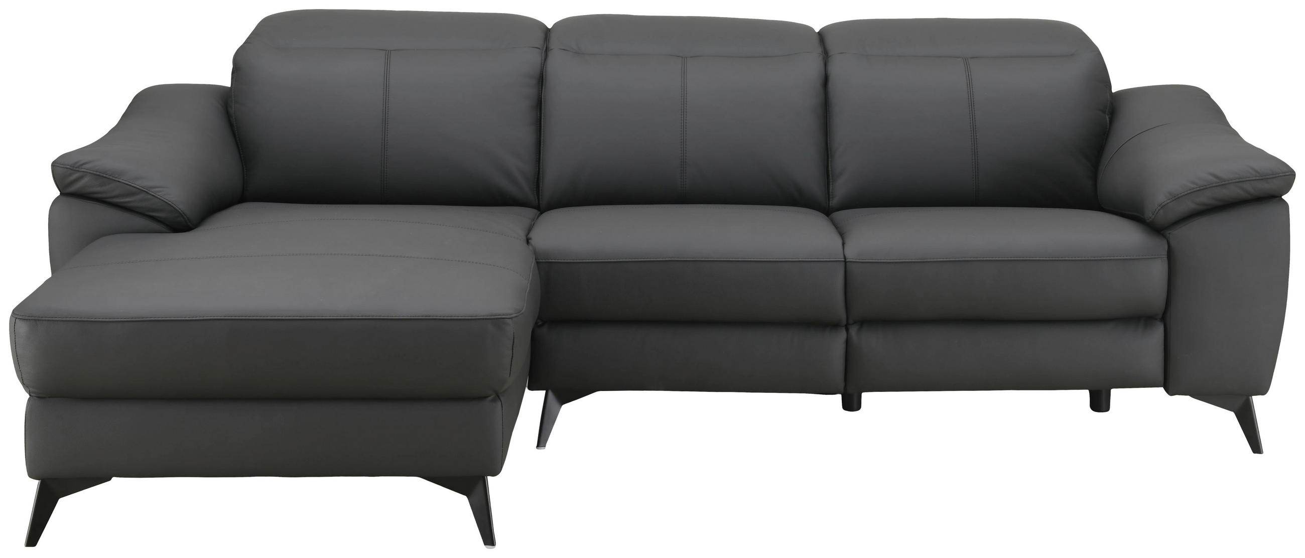 ECKSOFA  Lederlook Kombination Echtleder/Lederlook Schwarz  - Schwarz, Design, Leder/Textil (168/254cm) - Xora