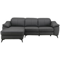 ECKSOFA  Lederlook Kombination Echtleder/Lederlook Schwarz  - Schwarz, Design, Leder/Textil (168/254cm) - Xora