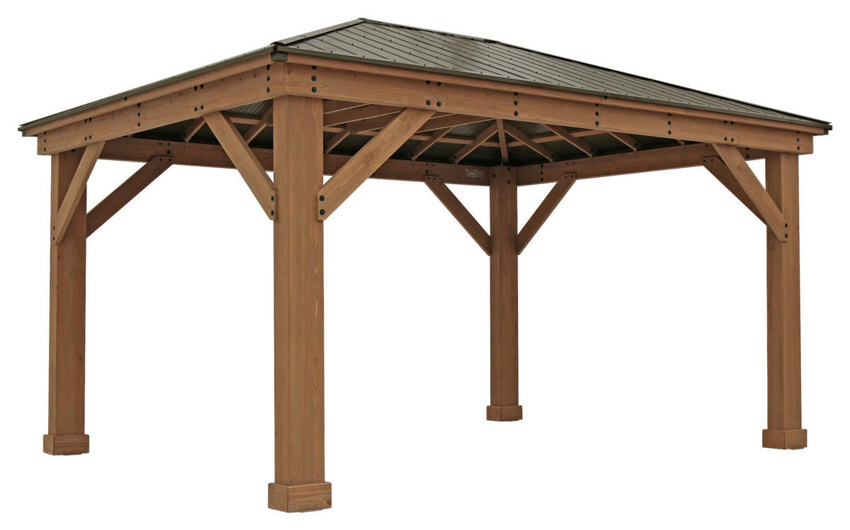 PAVILLON 490/315/371 cm   - Bronzefarben/Mokka, Basics, Holz/Metall (490/315/371cm)