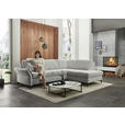 ECKSOFA  in Webstoff Ecru  - Ecru/Schwarz, KONVENTIONELL, Textil/Metall (277/201cm) - Dieter Knoll