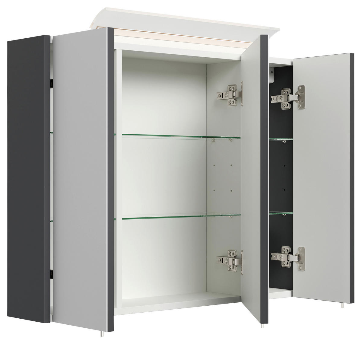 SPIEGELSCHRANK 80/62/17 cm  - Graphitfarben, MODERN, Glas/Holzwerkstoff (80/62/17cm) - MID.YOU