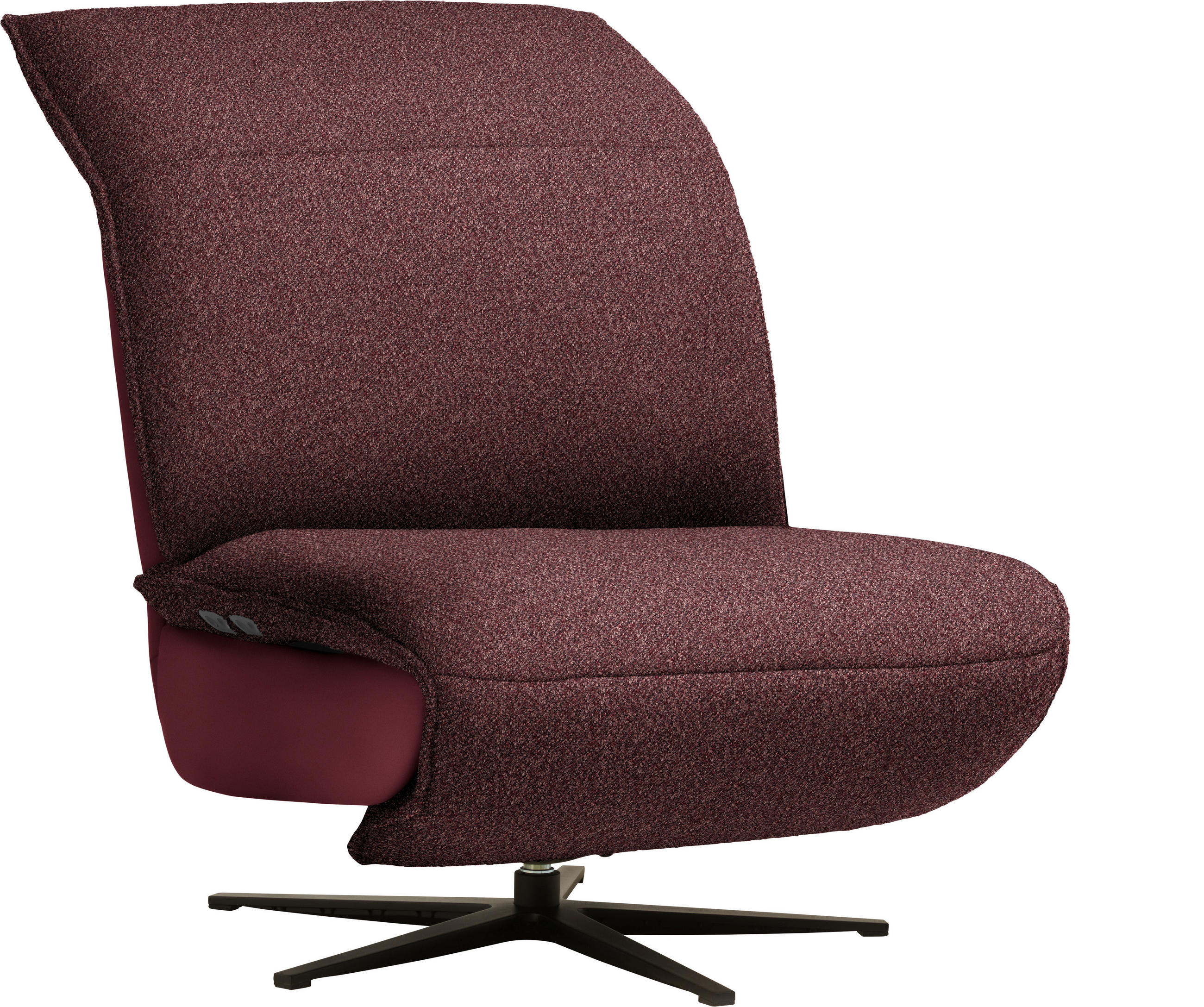 SESSEL Flachgewebe, Mikrofaser Bordeaux  - Bordeaux/Schwarz, Design, Textil/Metall (84/65/91cm) - Koinor