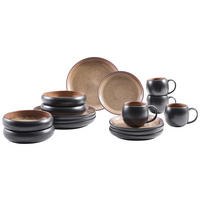 KOMBINIRANI SERVIS  FARO   16-delni     - rjava, Design, keramika - Novel