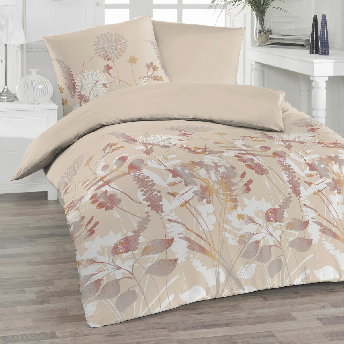 BETTWÄSCHE 2-teilig Flanell 135/200 cm  - Beige, Design, Textil (135/200cm) - Florella