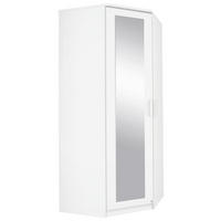 ECKKLEIDERSCHRANK 91,4/212/55,2 cm Weiß  - Weiß, KONVENTIONELL, Glas/Holzwerkstoff (91,4/212/55,2cm) - Rauch Möbel