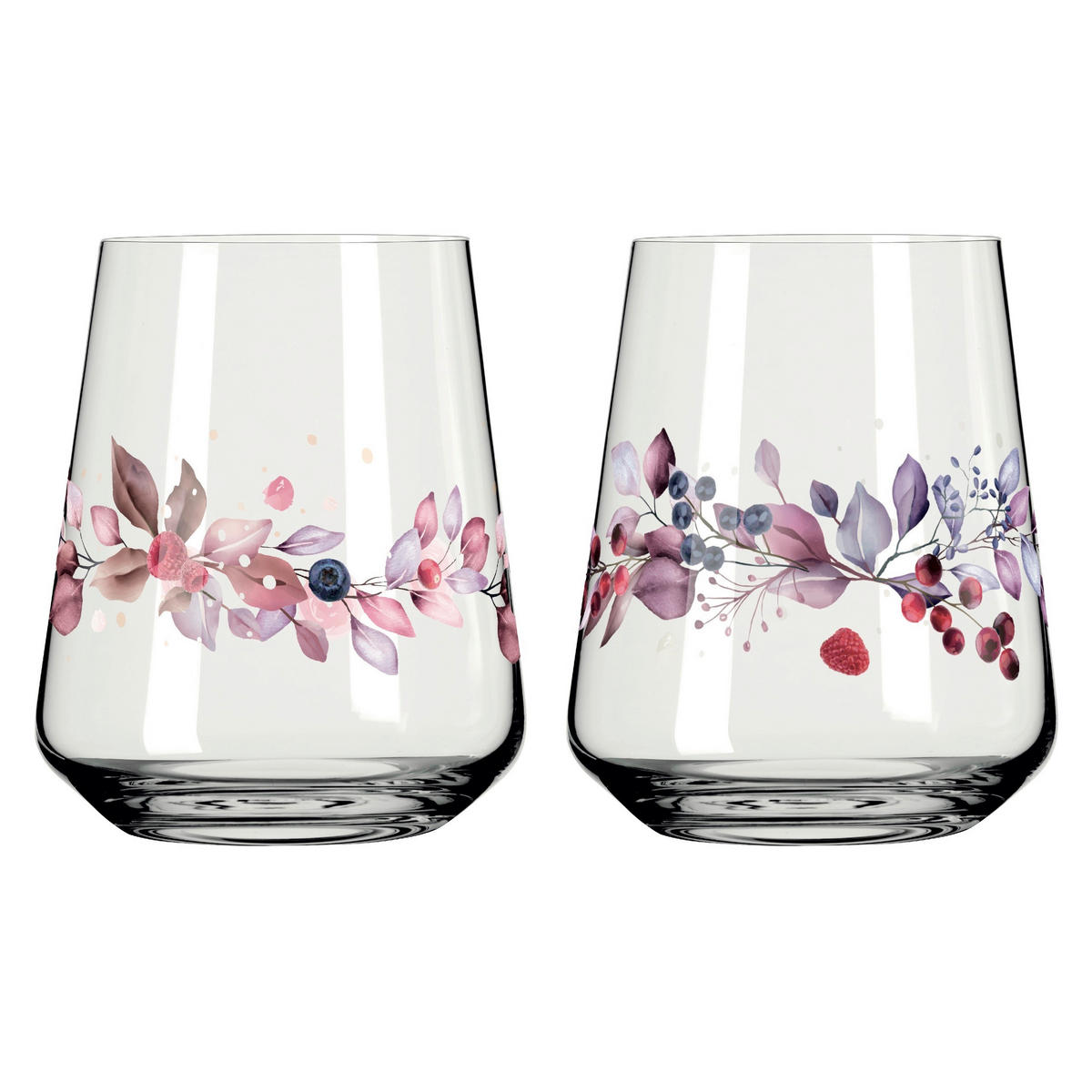 GLÄSERSET Sommersonett  2-teilig  - Pink/Transparent, Design, Glas (9.2/11.0cm) - Ritzenhoff