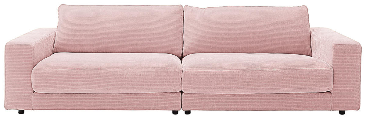 3-SITZER-SOFA Chenille Rosa  - Schwarz/Rosa, Design, Kunststoff/Textil (290/86/127cm) - Lomoco