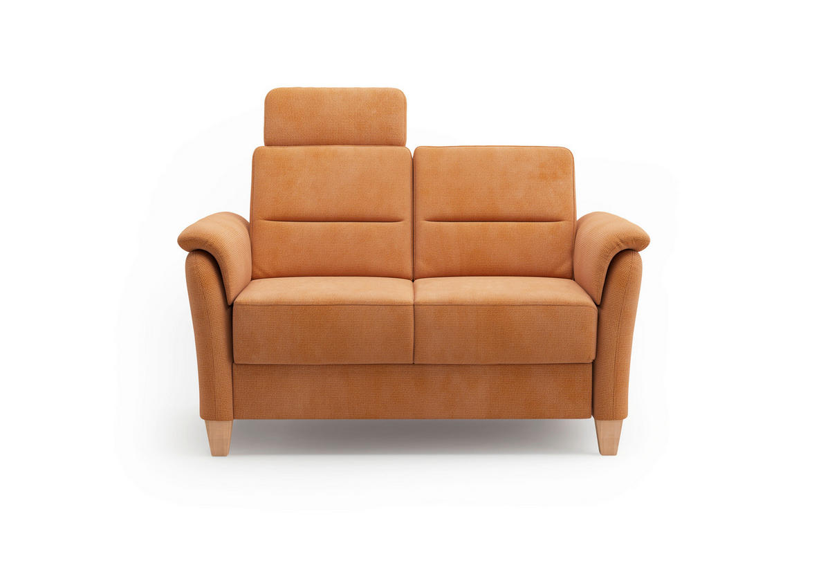 2-SITZER-SOFA Flachgewebe Terracotta  - Eichefarben/Terracotta, KONVENTIONELL, Holz/Textil (149/89/89cm) - Sit & More