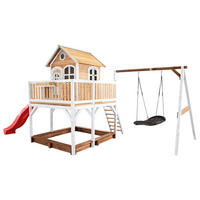 SPIELTURM 613/291/277 cm  - Weiss/Rot, Konventionell, Holz (613/291/277cm)