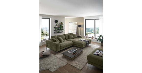 ECKSOFA in Feincord Altrosa  - Schwarz/Altrosa, Design, Textil/Metall (293/207cm) - Dieter Knoll