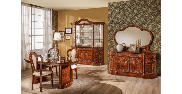 ECKVITRINE in Nussbaumfarben, Goldfarben - Goldfarben/Nussbaumfarben, LIFESTYLE, Glas/Holzwerkstoff (56/205/56cm) - Cantus