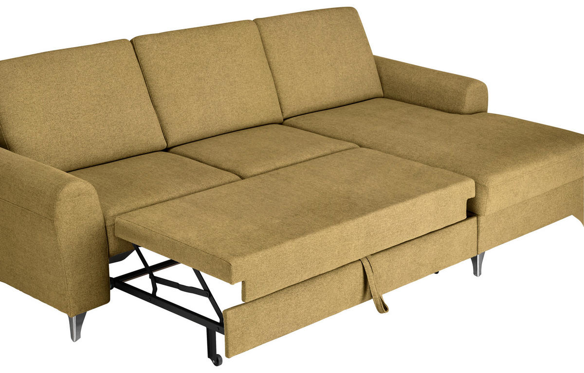 HÖRNSOFFA i flatväv gul  - silver/gul, Design, metall/textil (244/167cm) - MID.YOU