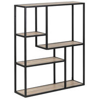 WANDREGAL Schwarz, Sonoma Eiche  - Schwarz/Sonoma Eiche, MODERN, Holzwerkstoff/Metall (75/91/20cm)