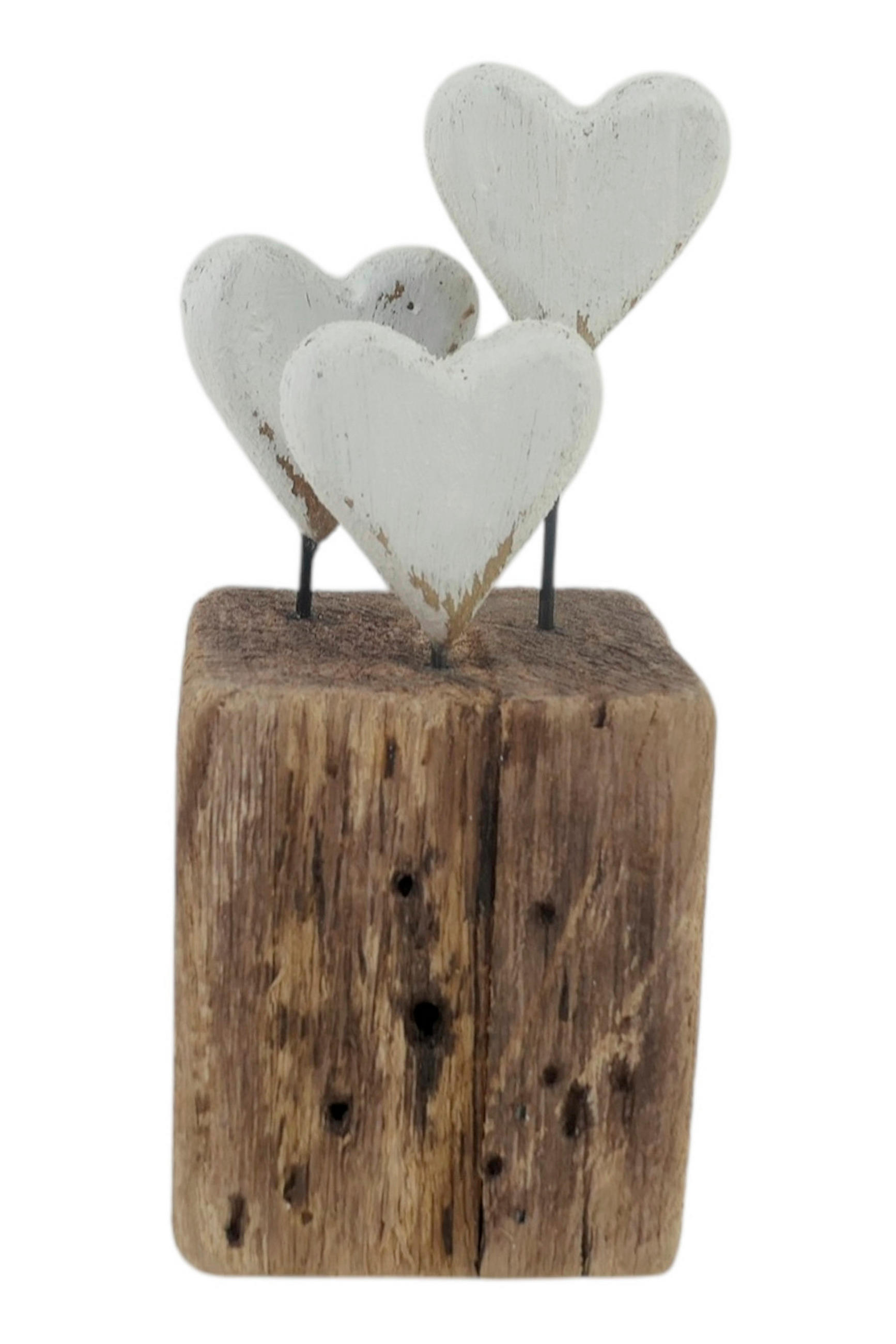 DEKOHERZ - Weiß, Natur, Holz (7/15/6cm)