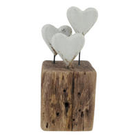 DEKOHERZ - Weiß, Natur, Holz (7/15/6cm)