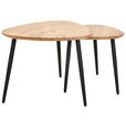COUCHTISCHSET Akazie vollmassiv 74/68/45 cm Freiform Schwarz, Akaziefarben  - Schwarz/Akaziefarben, Design, Holz/Metall (74/68/45cm) - Carryhome
