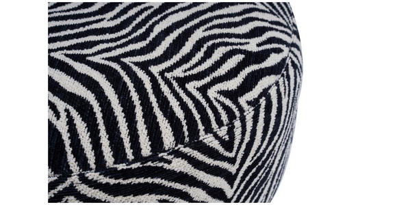 HOCKER in Metall, Textil Schwarz, Weiß  - Schwarz/Weiß, KONVENTIONELL, Textil/Metall (43/45/43cm) - Xora
