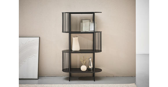 REGAL Schwarz  - Schwarz, Trend, Holzwerkstoff/Metall (80/133,5/34cm) - Xora