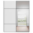 SCHWEBETÜRENSCHRANK 201/223/68 cm 2-türig Weiß  - Schwarz/Weiß, KONVENTIONELL, Glas/Holzwerkstoff (201/223/68cm) - Novel