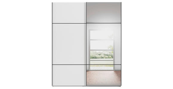 SCHWEBETÜRENSCHRANK 201/223/68 cm 2-türig Weiß - Schwarz/Weiß, KONVENTIONELL, Glas/Holzwerkstoff (201/223/68cm) - Novel