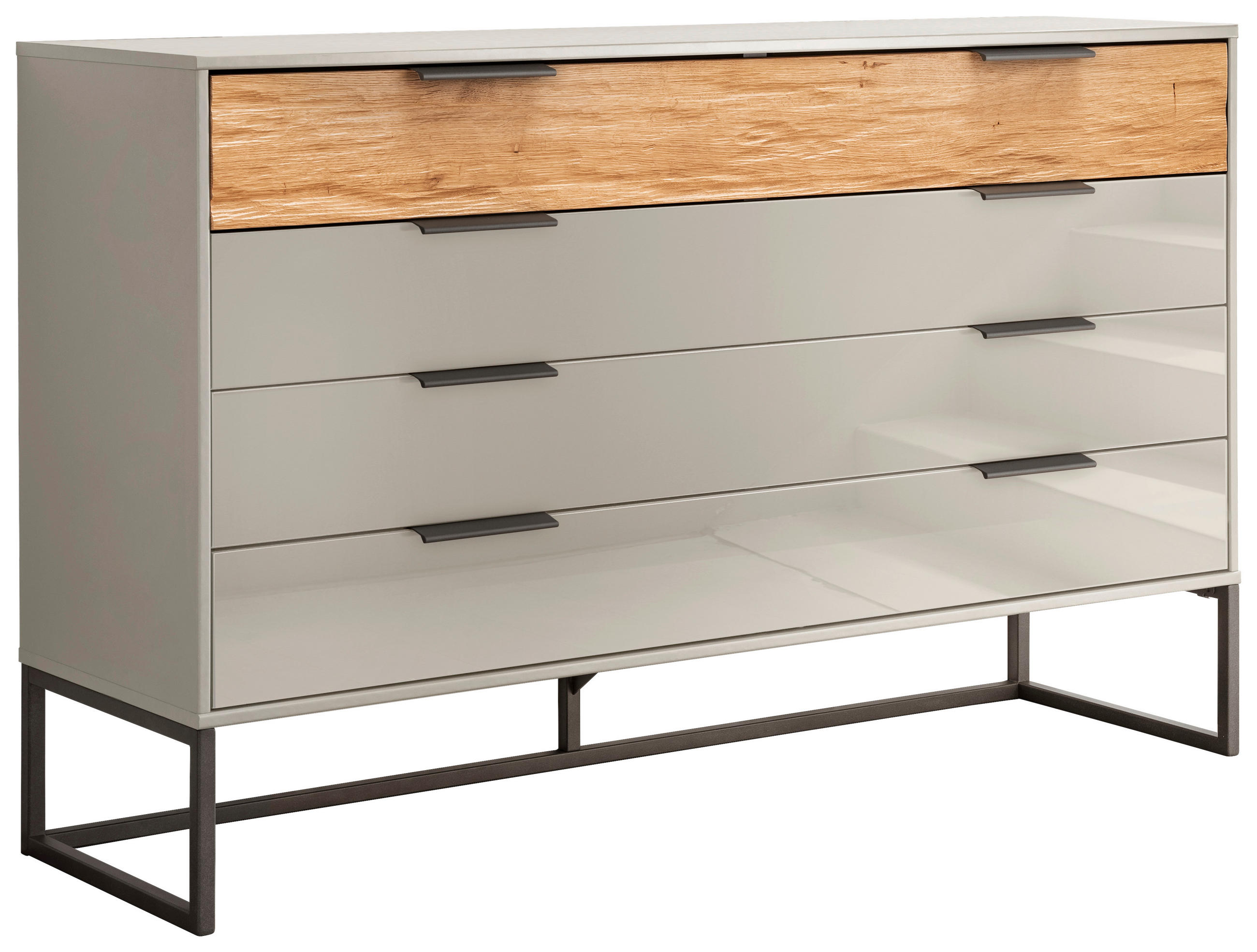 SIDEBOARD ELVAS  in 141/89/43 cm  - Schieferfarben/Champagner, Design, Glas/Holzwerkstoff (141/89/43cm) - Dieter Knoll
