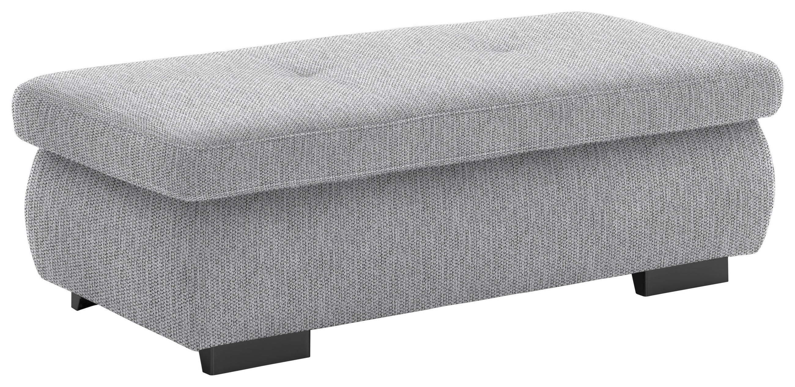 HOCKER in Textil Greige  - Greige/Schwarz, Design, Textil/Metall (138/44/67cm) - Beldomo Style
