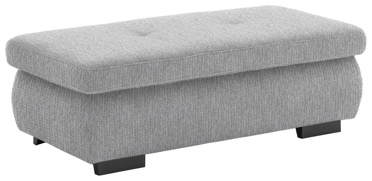 HOCKER in Textil Greige  - Greige/Schwarz, Design, Textil/Metall (138/44/67cm) - Beldomo Style
