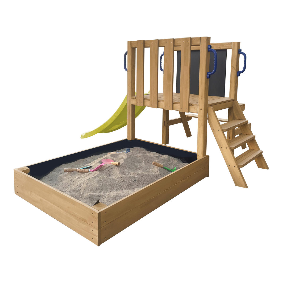 HRACÍ VĚŽ - limetková/hnědá, Basics, dřevo/plast (208,7/88/215cm) - Ambia Garden