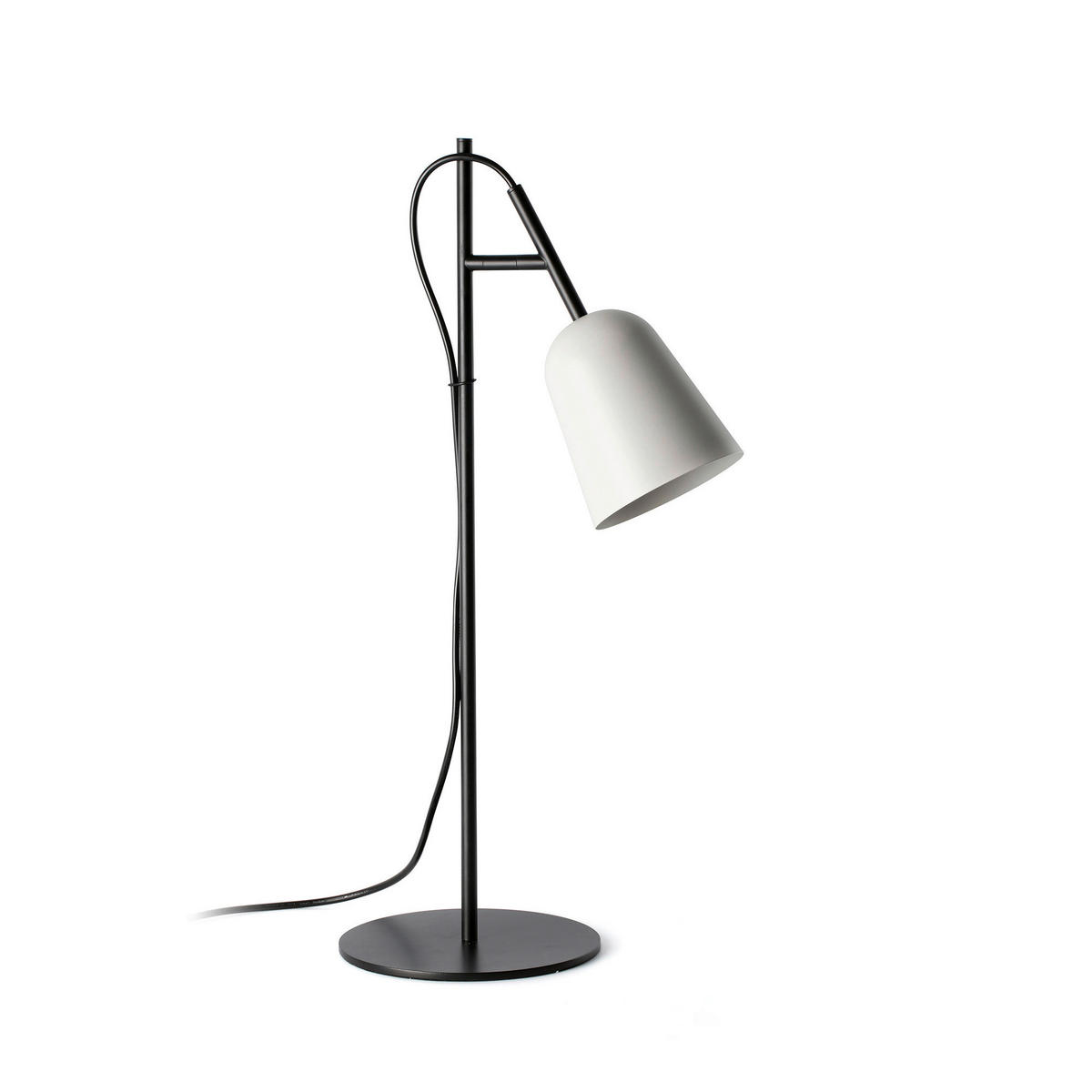 TISCHLEUCHTE 18/29.7/55 cm   - Schwarz/Weiß, KONVENTIONELL, Metall (18/29.7/55cm)