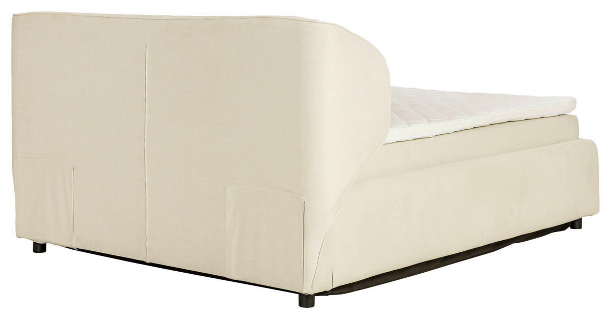 KONTINENTALSÄNG 160/200 cm  i beige  - beige/svart, Klassisk, metall/trä (160/200cm) - Niels Andersson