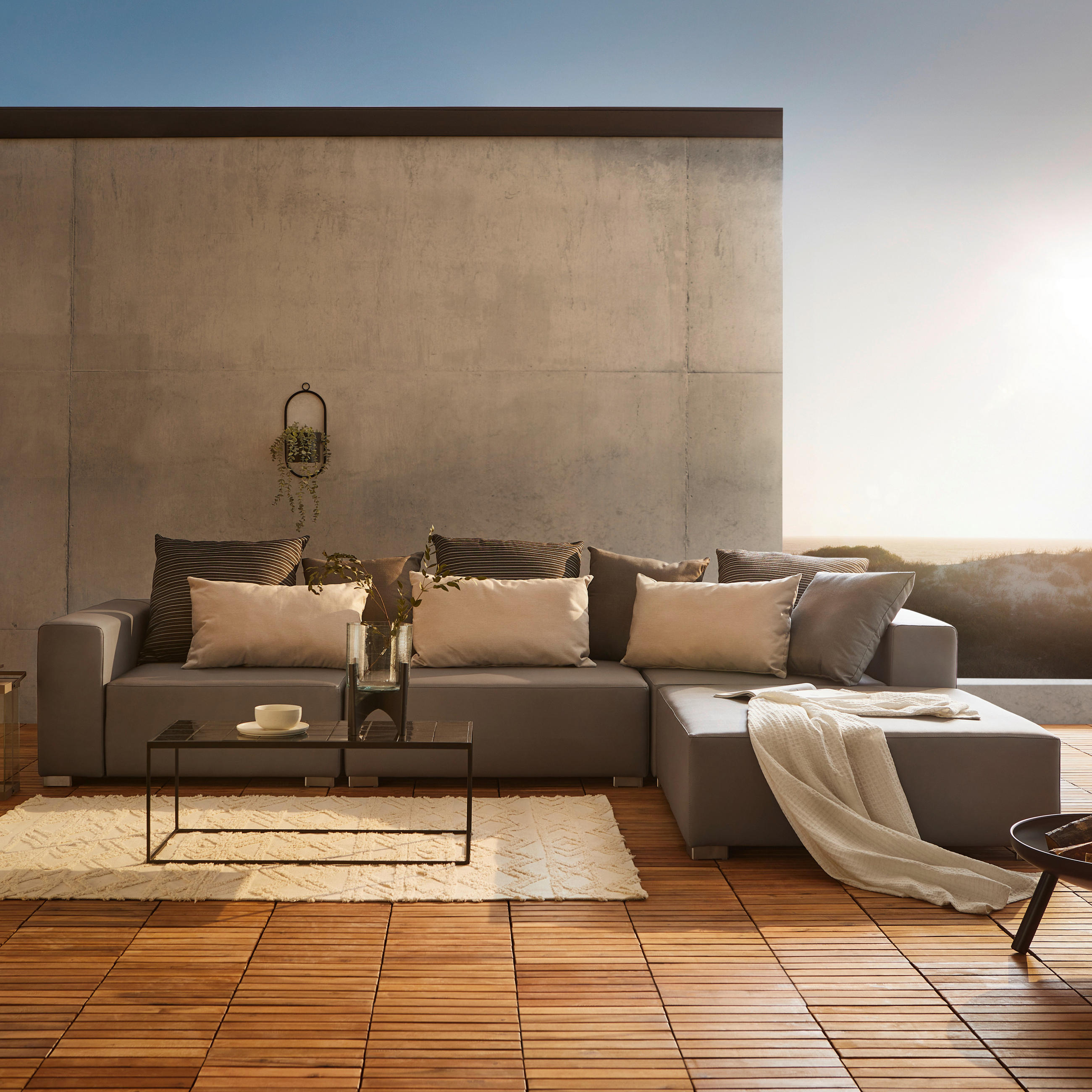 LOUNGESOFA  - Multicolor/Hellgrau, Design, Textil (220/330cm) - Livetastic