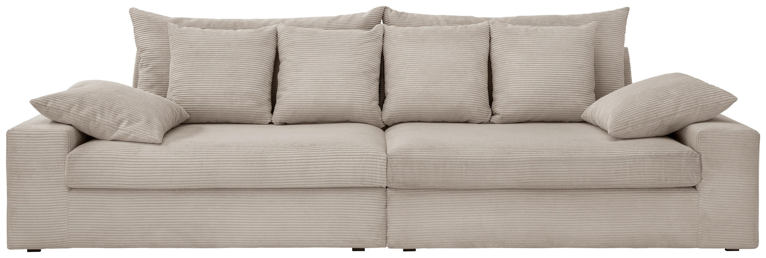 VIERSITZER-SOFA in Cord Beige  - Beige/Schwarz, MODERN, Kunststoff/Textil (308/80/140cm) - Livetastic