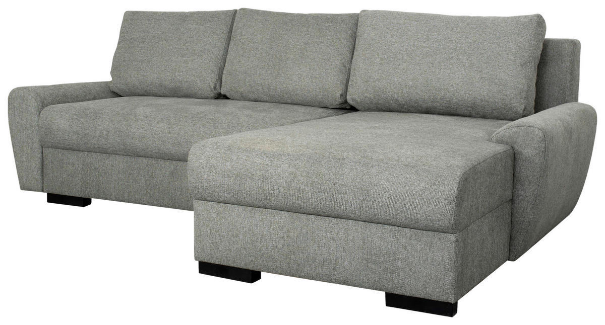 SEDEŽNA GARNITURA, tkanina siva  - siva/črna, Moderno, umetna masa/tekstil (237/151cm) - Carryhome