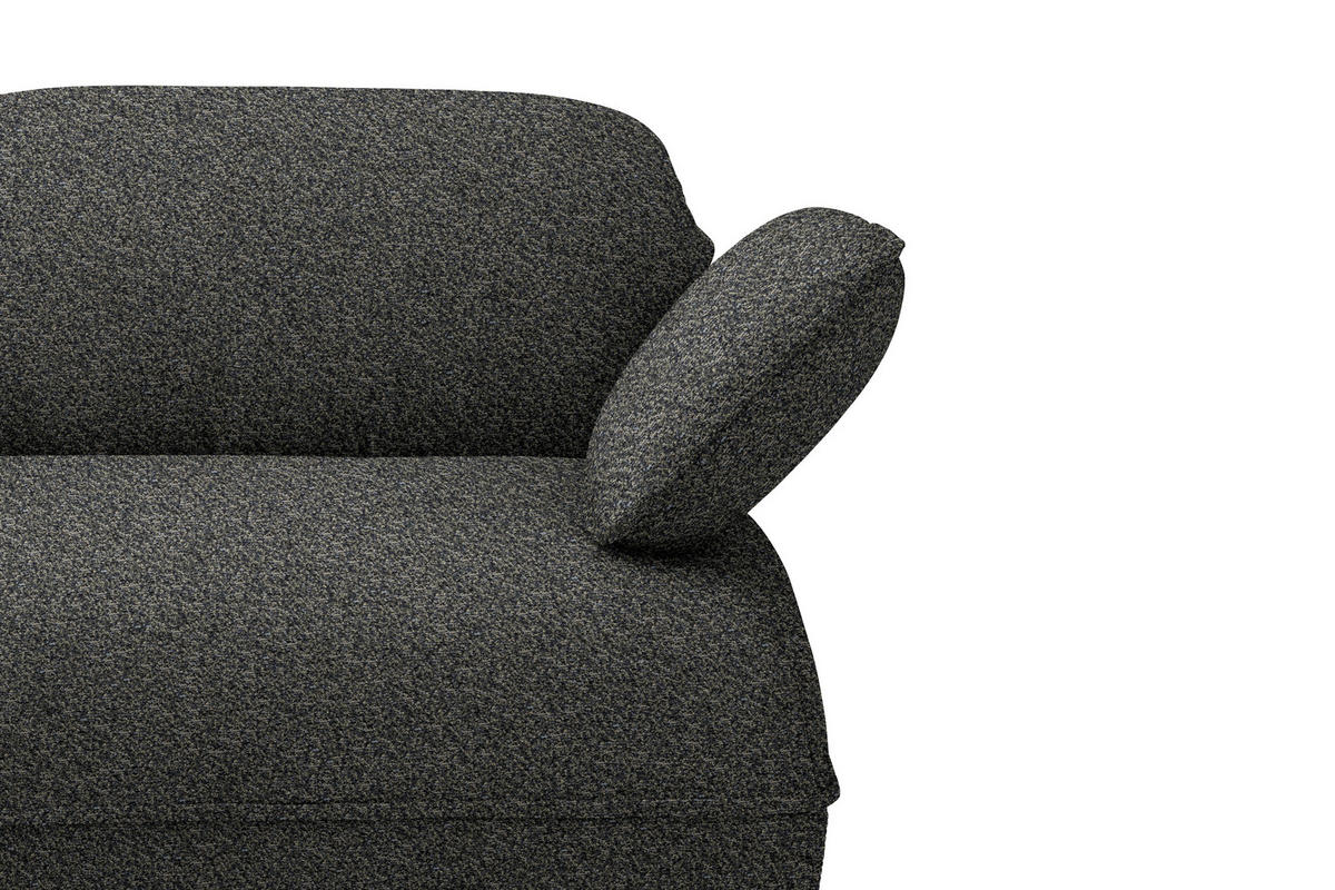 ECKSOFA Chenille Blaugrau  - Blaugrau/Schwarz, Design, Kunststoff/Textil (154/343cm) - Koinor
