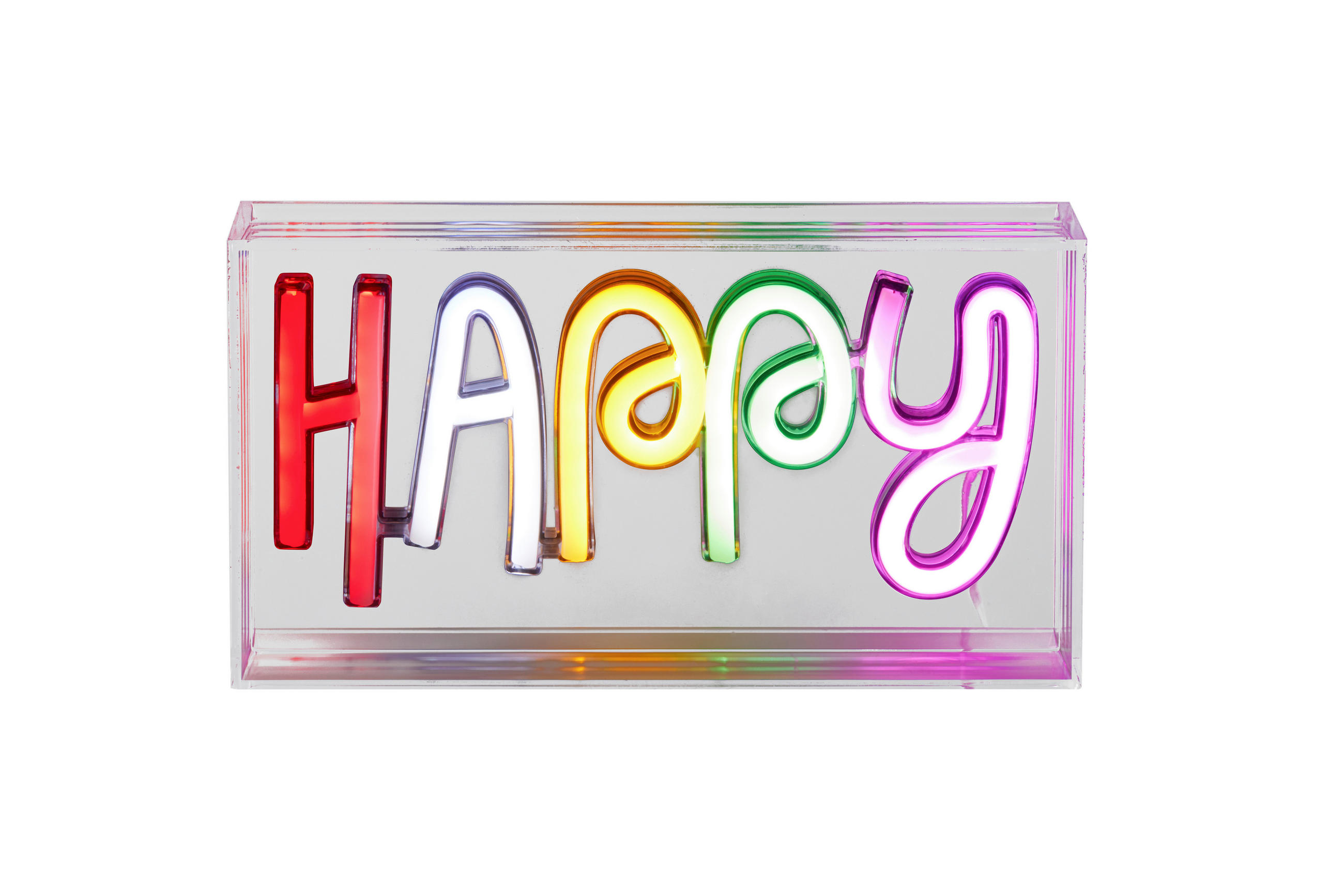 LED-DEKOLEUCHTE Happy 23/4/12,7 cm  - Transparent/Weiß, LIFESTYLE, Kunststoff (23/4/12,7cm) - Novel