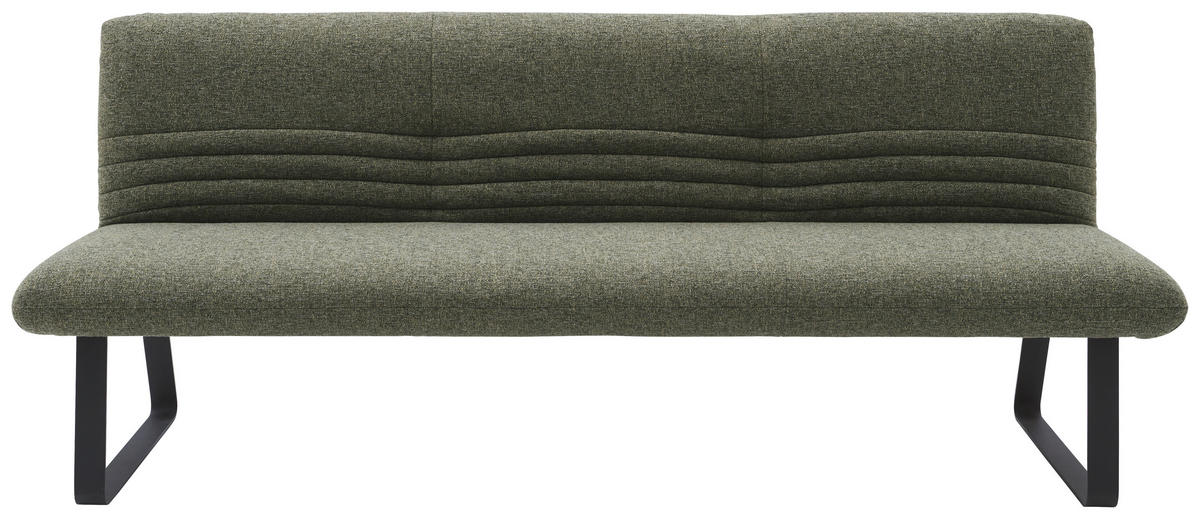 SITZBANK in Metall, Textil Dunkelgrün  - Dunkelgrün/Schwarz, Design, Textil/Metall (221/90/70cm) - Dieter Knoll