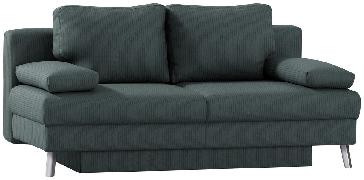 SCHLAFSOFA Cord Grau  - Chromfarben/Grau, Modern, Textil/Metall (194/91/90cm) - Novel