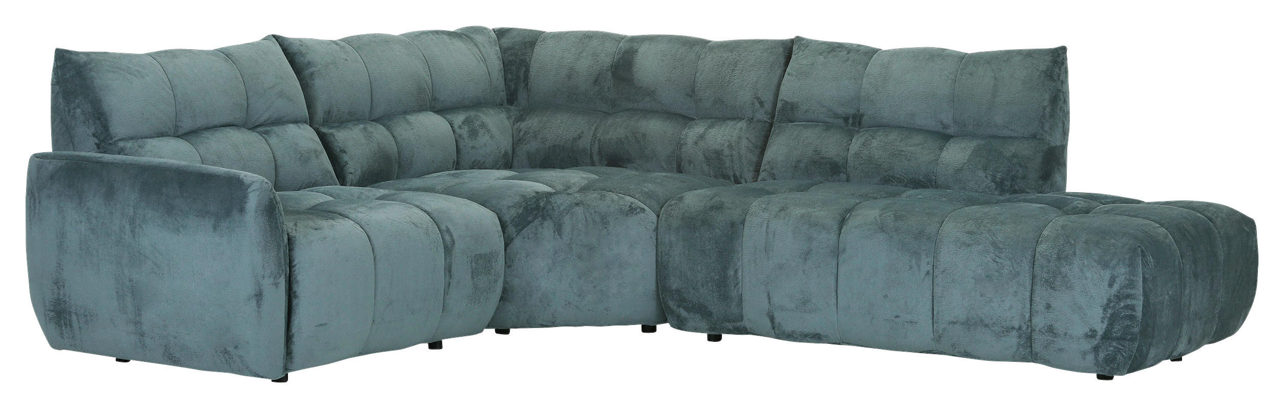 ECKSOFA  in Flachgewebe Petrol  235/275 cm  - Petrol/Schwarz, MODERN, Kunststoff/Textil (235/275cm) - Landscape