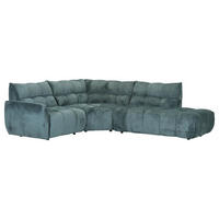 ECKSOFA Petrol Flachgewebe  - Petrol/Schwarz, MODERN, Kunststoff/Textil (235/275cm) - Landscape