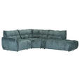 ECKSOFA Petrol Flachgewebe  - Petrol/Schwarz, MODERN, Kunststoff/Textil (235/275cm) - Landscape