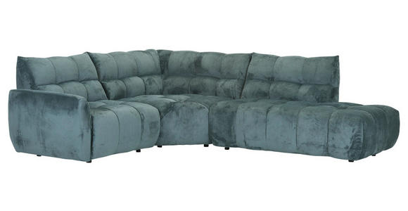 ECKSOFA Petrol Flachgewebe  - Petrol/Schwarz, MODERN, Kunststoff/Textil (235/275cm) - Landscape
