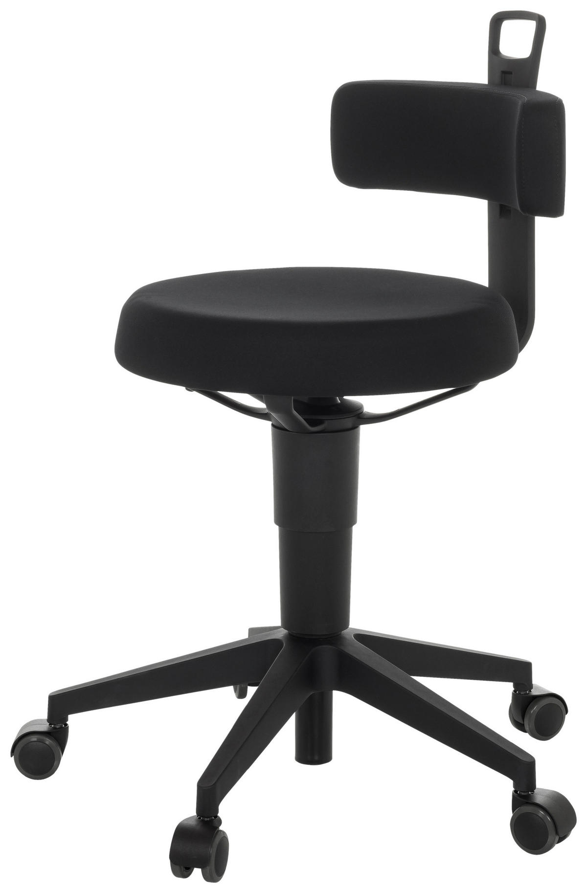BÜROHOCKER 40/74-86/46 cm  - Schwarz, Basics, Kunststoff/Textil (40/74-86/46cm) - MID.YOU
